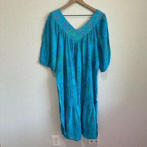 VTG Ropa of California Women's One Size 100% Cotton Gauze Floral Midi Tiered